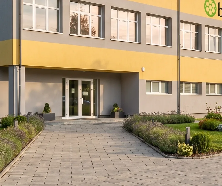 A Bioheal tatabányai központjának főbejárata