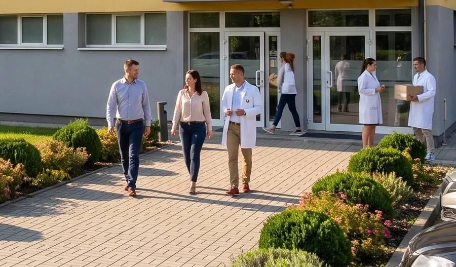 Bioheal munkatársak érkeznek a tatabányai központba