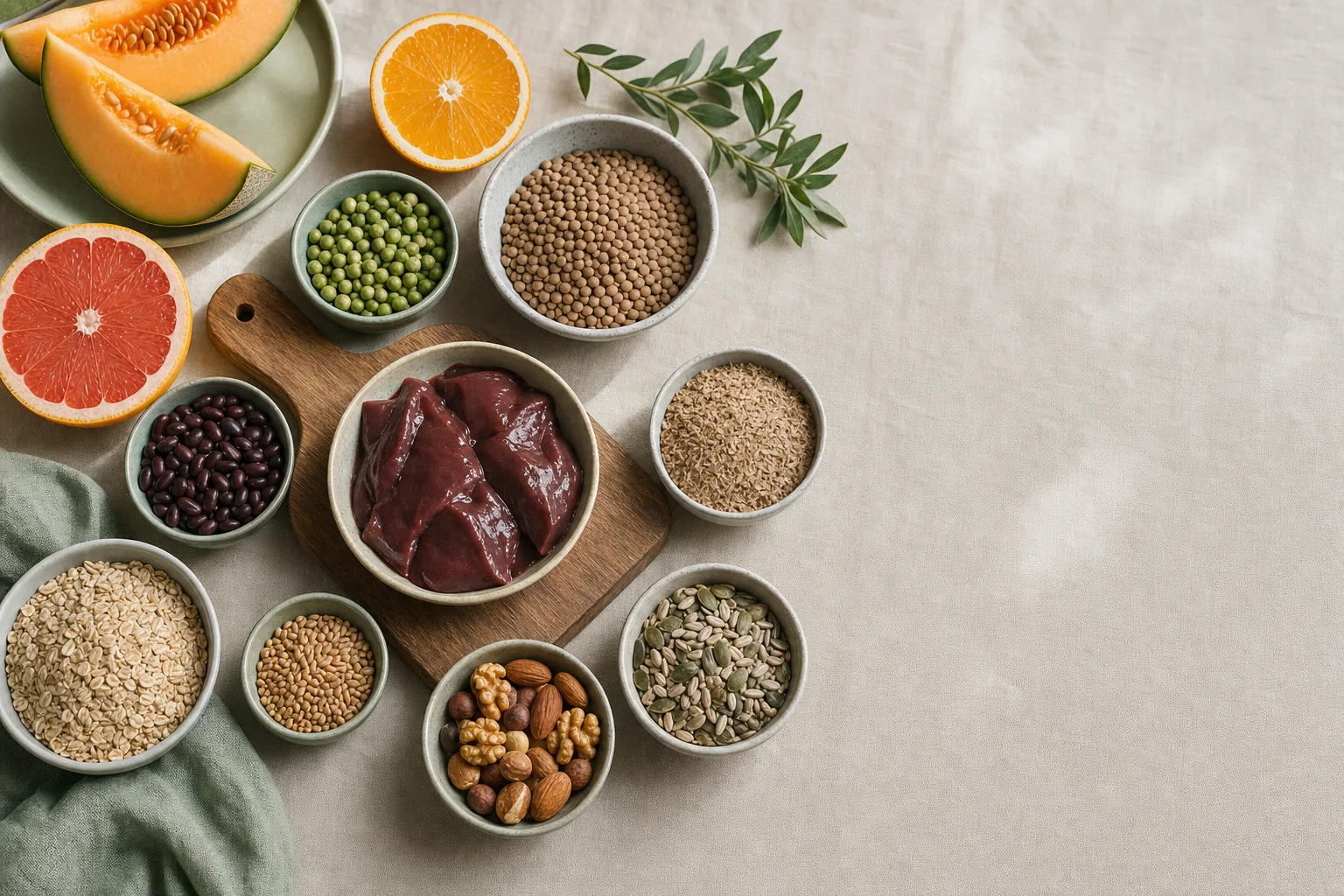 Inozitol (vitaminszerű anyag): táplálékforrások csendélete