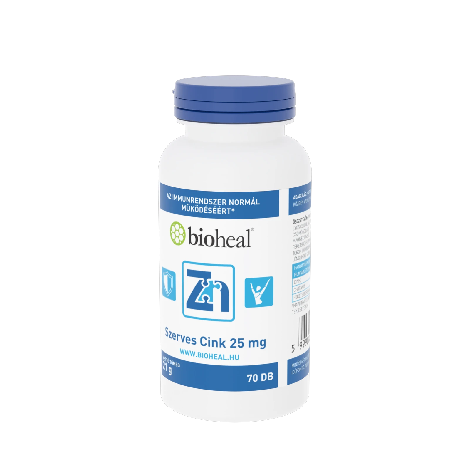 Bioheal® Szerves Cink 25 mg filmtabletta (70 db)