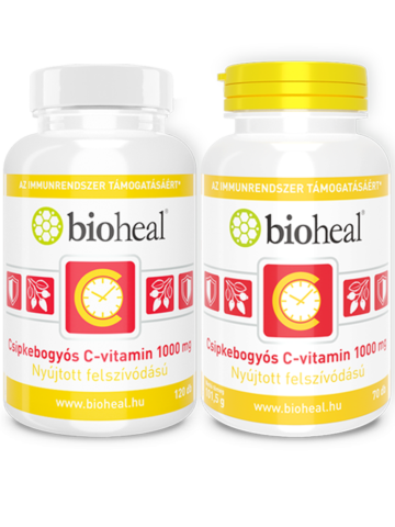 Bioheal családi C-vitamin csomag 120 db és 70 db csipkebogyós C-vitamin