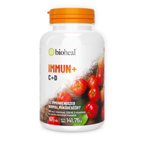 Immun+ C+D (Acerolás C-vitamin 1100 mg + D3-vitamin 2200 NE) (105 db)