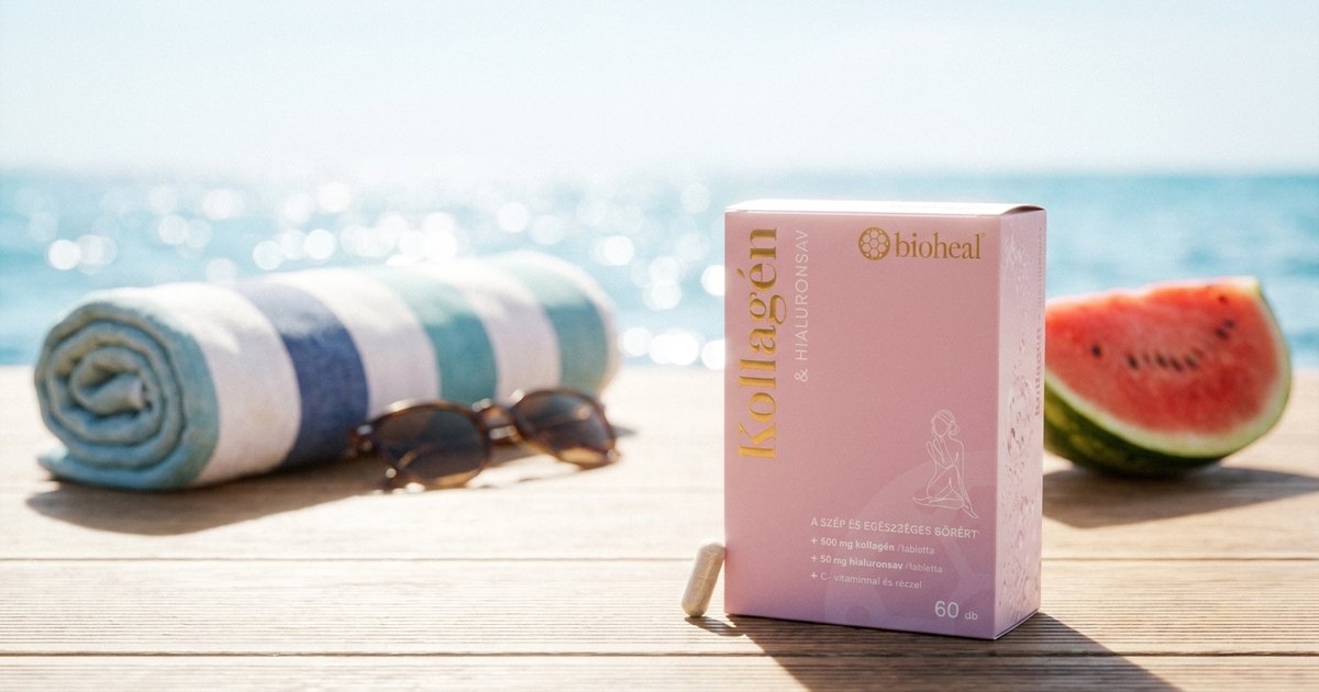 Nyári bőrragyogás belülről - kollagén, hialuronsav és a napfény — Bioheal magazin hero illusztráció