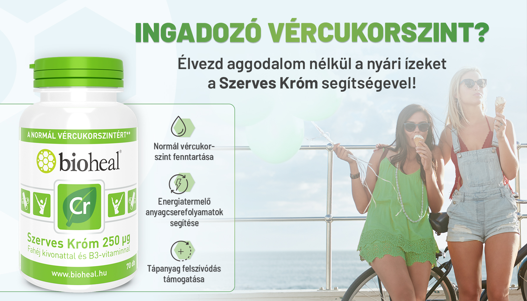 Bioheal® Szerves & Természetes Króm 250 μg (70 db)
