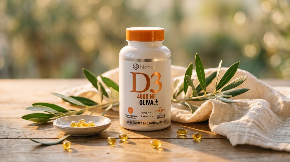 Bioheal® Olíva D3 4000 NE lágyzselatin kapszula — mediterrán olívaolajjal, magyar gyártás