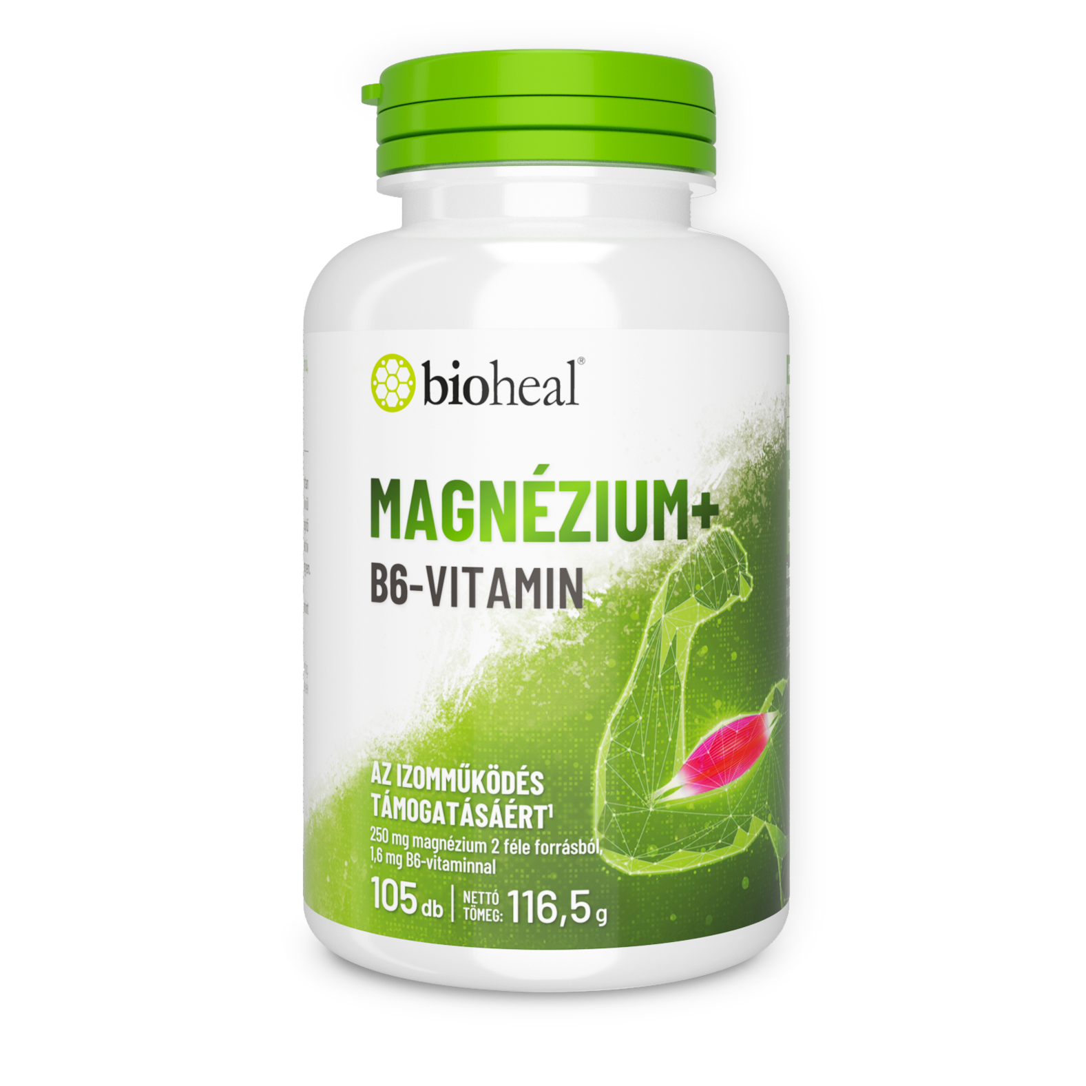 Bioheal® Magnézium + B6-vitamin 250 mg szerves nyújtott felszívódású 105 db termékfotó