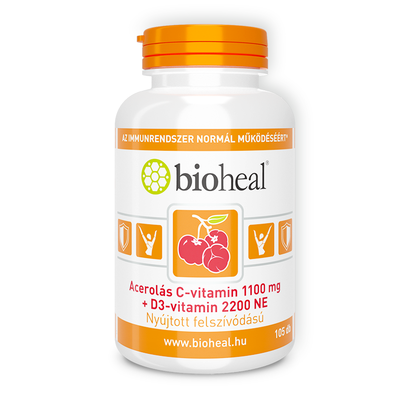 Acerolás C-vitamin 1100 mg + D3 2200 NE 105 db