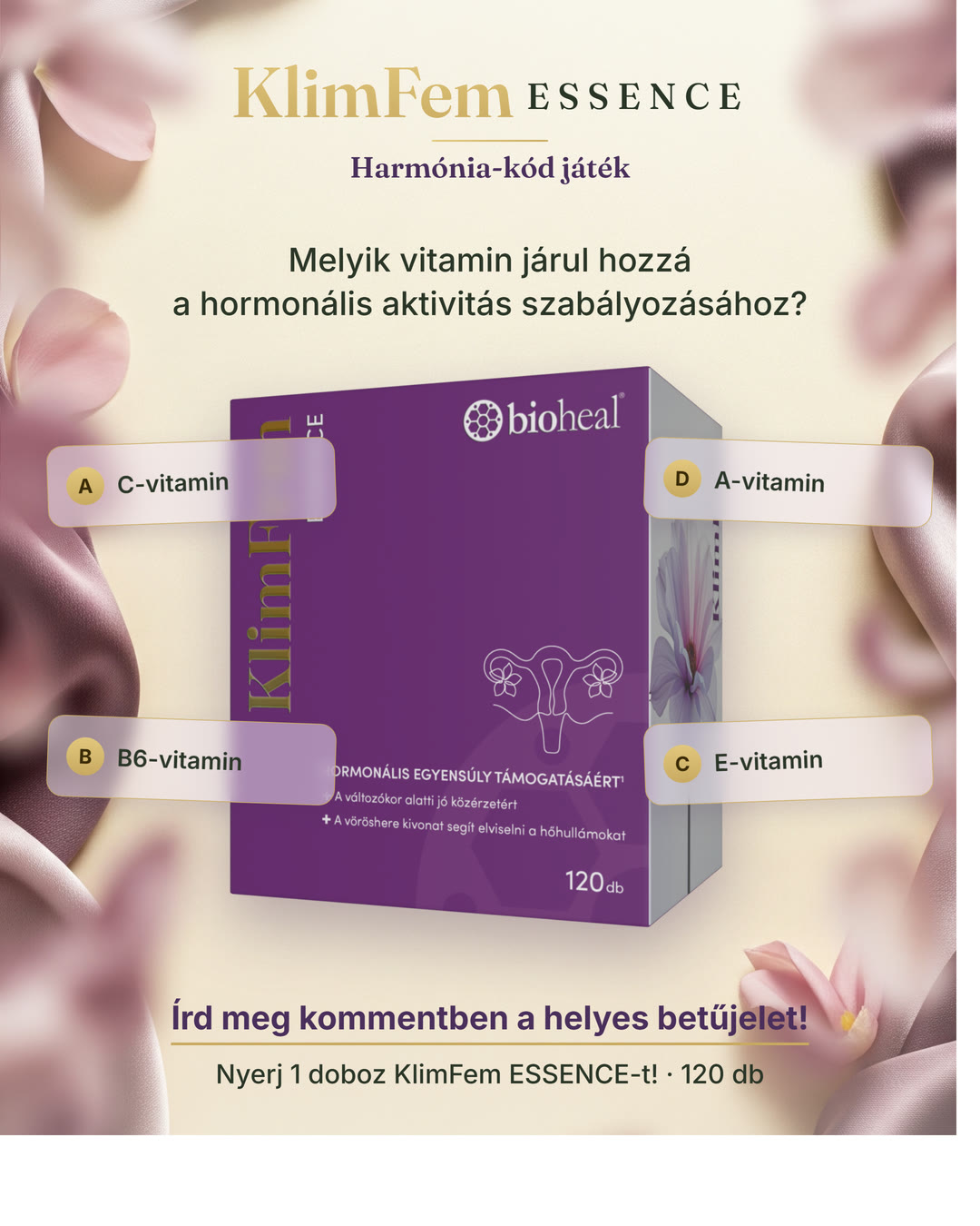 Bioheal® KlimFem ESSENCE lágyzselatin kapszula — 120 db étrend-kiegészítő